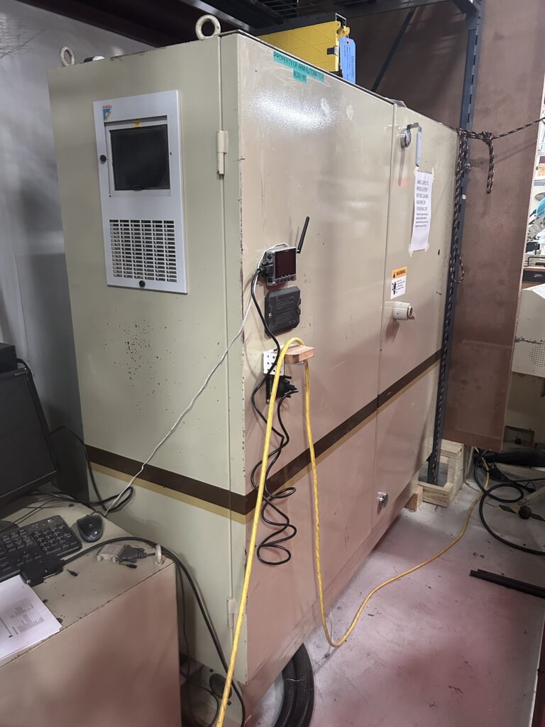 2000 Anderson Stratos SUP CNC Router - Electrical Control Cabinet Standalone electrical control cabinet for the 2000 Anderson Stratos SUP CNC Router housing the servo amplifiers, variable frequency drive, power distribution, and machine control electronics.