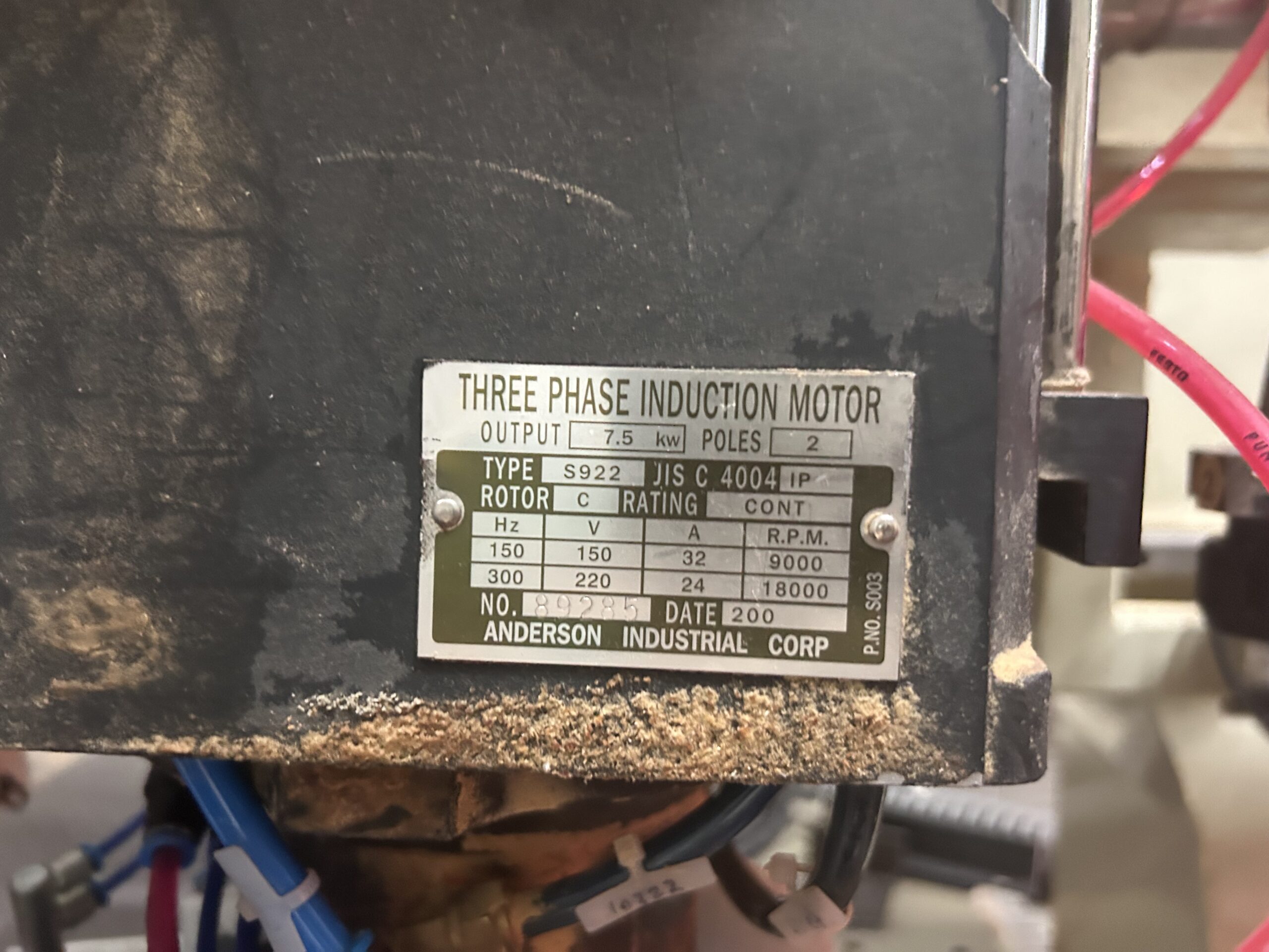 18 7.5 Kw 11Hp Router Motor